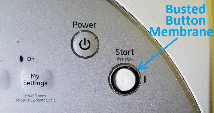 GE Aurora Dryer Start Button